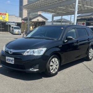 2013 Toyota Corolla Fielder black hybrid used car Japan export