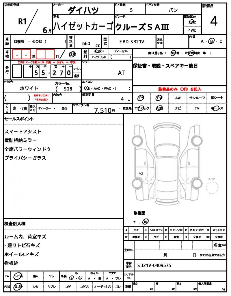 Ref:AUX-25152429 DAIHATSU HIJET CARGO 2019 4 Ref:AUX-25152429 DAIHATSU HIJET CARGO 2019 - Image 4