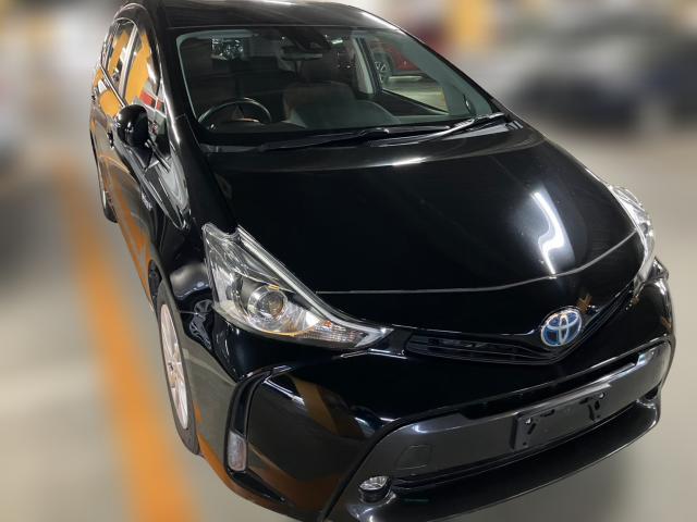 Ref:AUX-25152527 TOYOTA PRIUS ALPHA 2018 1 2018 Toyota Prius Alpha black gasoline used car Japan export