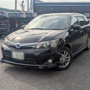2013 Toyota Corolla Fielder black hybrid used car Japan export