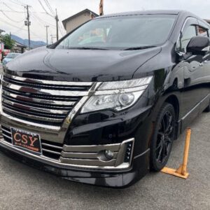 2016 Nissan Elgrand black gasoline used car Japan export