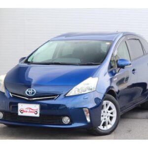 2012 Toyota Prius Alpha blue hybrid used car Japan export