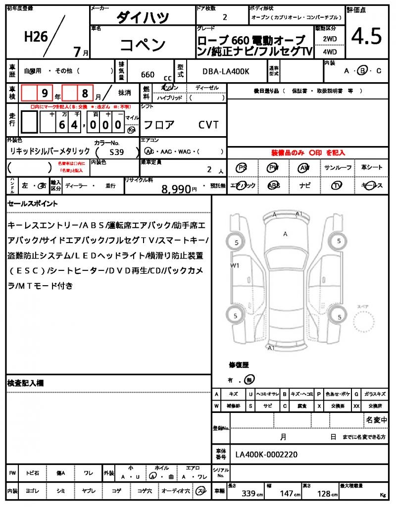 Ref:AUX-25197411 DAIHATSU COPEN 2014 19 Ref:AUX-25197411 DAIHATSU COPEN 2014 - Image 19