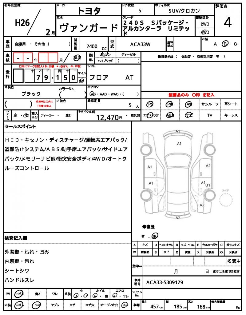 Ref:AUX-25215438 TOYOTA VANGUARD 2014 21 Ref:AUX-25215438 TOYOTA VANGUARD 2014 - Image 21