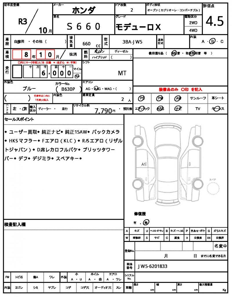 Ref:AUX-25225999 HONDA S660 2021 10 Ref:AUX-25225999 HONDA S660 2021 - Image 10
