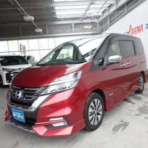 2017 Nissan Serena red gasoline used car Japan export