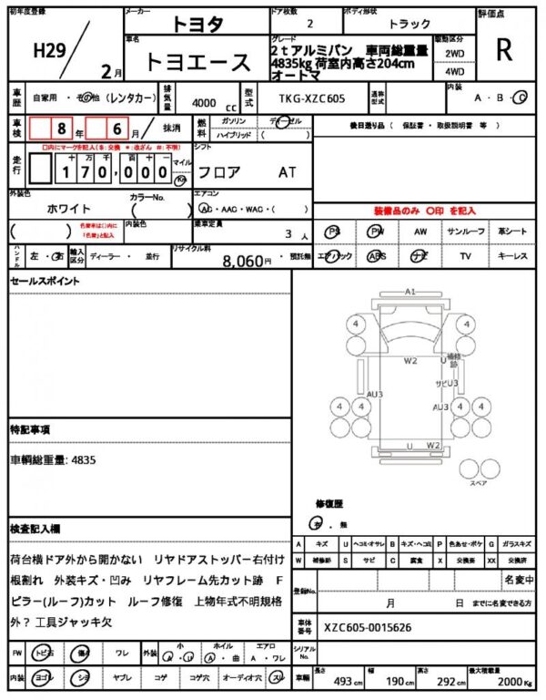 Ref:AUX-3644611 TOYOTA TOYOACE 2017 - Image 10