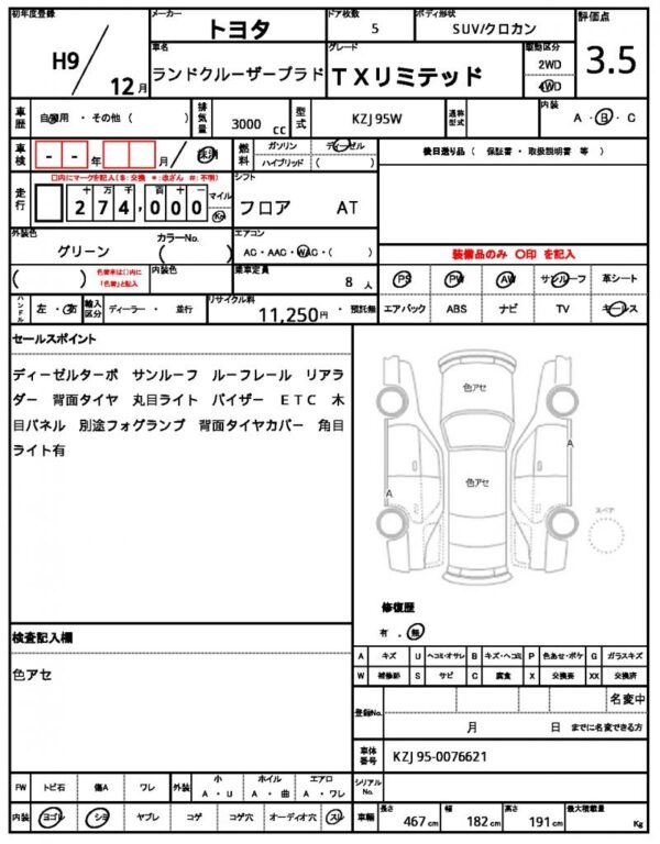 Ref:AUX-5365017 TOYOTA LAND CRUISER PRADO 1997 - Image 21
